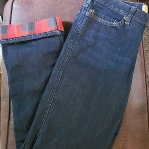 Women Carhartt Original Fit Flannel Lined Jeans Size 12 Tall